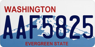 WA license plate AAF5825