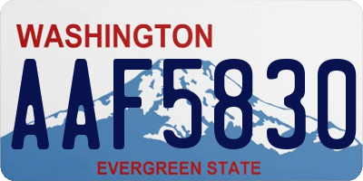 WA license plate AAF5830