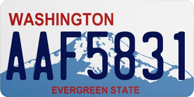 WA license plate AAF5831
