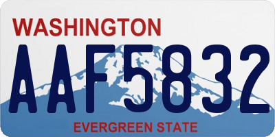 WA license plate AAF5832