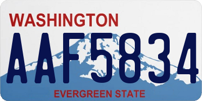 WA license plate AAF5834