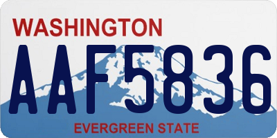 WA license plate AAF5836