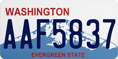 WA license plate AAF5837
