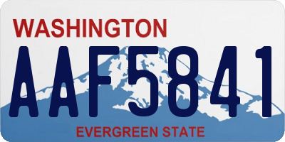 WA license plate AAF5841