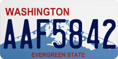 WA license plate AAF5842
