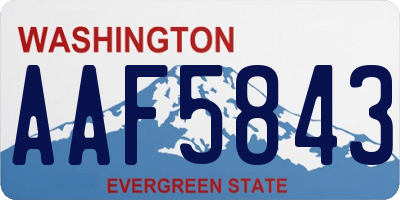 WA license plate AAF5843