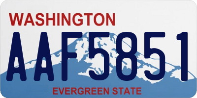 WA license plate AAF5851