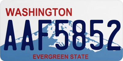 WA license plate AAF5852