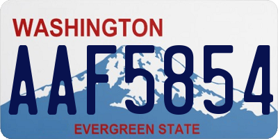 WA license plate AAF5854