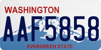 WA license plate AAF5858