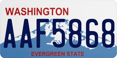 WA license plate AAF5868