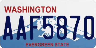 WA license plate AAF5870
