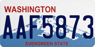 WA license plate AAF5873