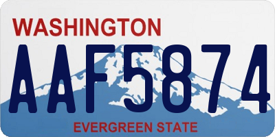 WA license plate AAF5874