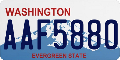 WA license plate AAF5880