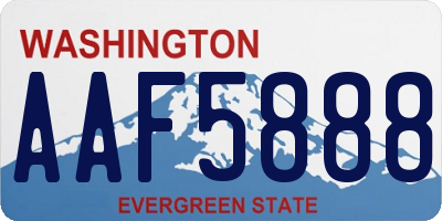 WA license plate AAF5888