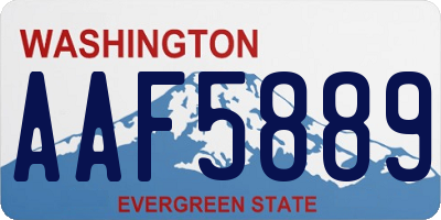 WA license plate AAF5889