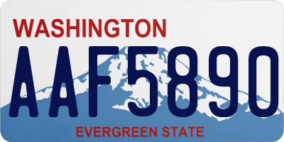 WA license plate AAF5890