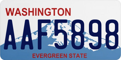 WA license plate AAF5898