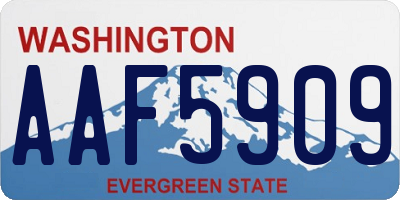 WA license plate AAF5909