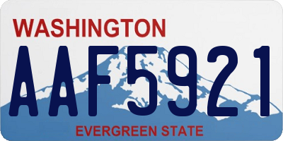 WA license plate AAF5921