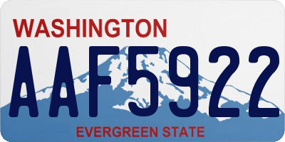 WA license plate AAF5922