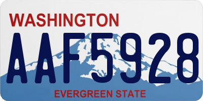 WA license plate AAF5928