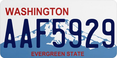 WA license plate AAF5929