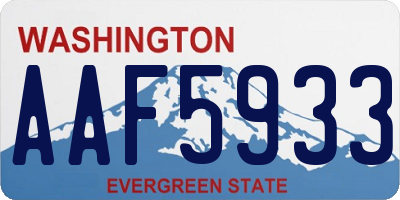 WA license plate AAF5933