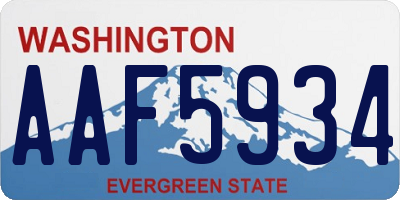 WA license plate AAF5934