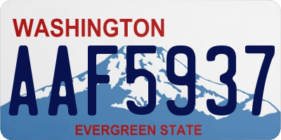 WA license plate AAF5937