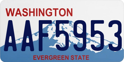 WA license plate AAF5953