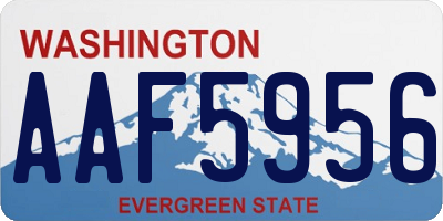 WA license plate AAF5956
