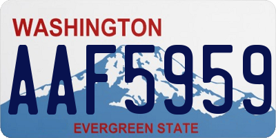 WA license plate AAF5959