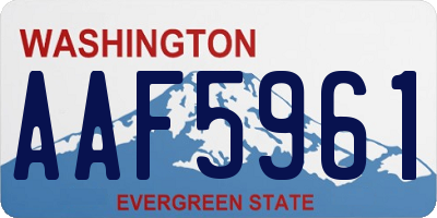 WA license plate AAF5961