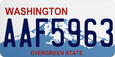 WA license plate AAF5963