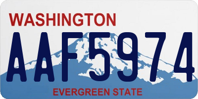 WA license plate AAF5974