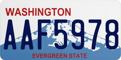 WA license plate AAF5978