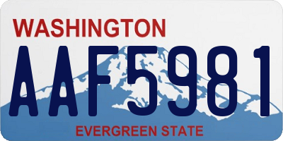 WA license plate AAF5981