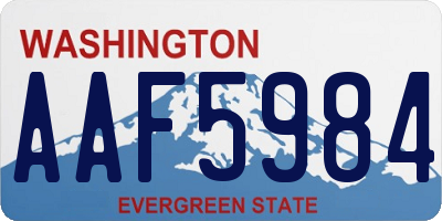 WA license plate AAF5984