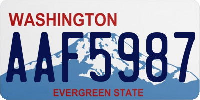 WA license plate AAF5987