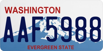 WA license plate AAF5988