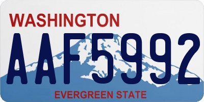 WA license plate AAF5992