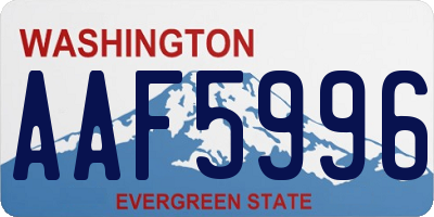 WA license plate AAF5996