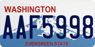 WA license plate AAF5998