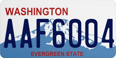 WA license plate AAF6004