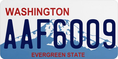 WA license plate AAF6009
