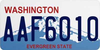 WA license plate AAF6010