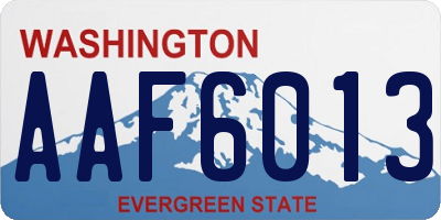 WA license plate AAF6013