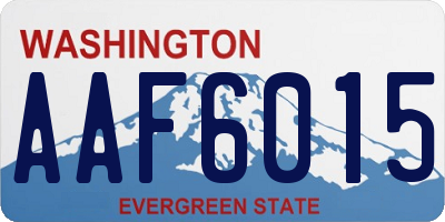 WA license plate AAF6015